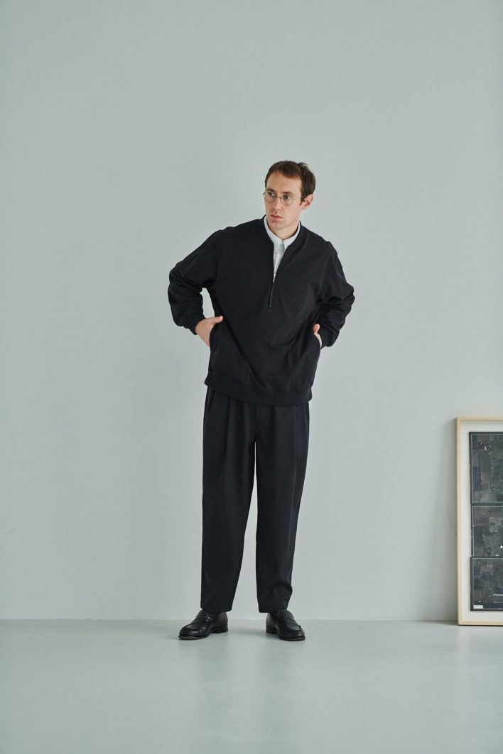 未使用　STILL BY HAND  24SS コート  black navy still-sh03243_c.jpg